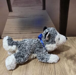 Aurora Siberian Husky Toy plush Blue Eyes Grey And White